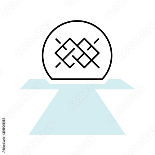 Tableau sur toile Geode cinema icon. Travel and landmark line symbol. Color.