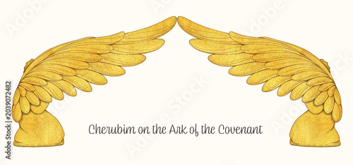 Fotografie Cherubim on the ark of covenant in the bible