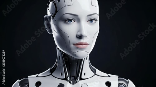 Portrait of a futuristic female android