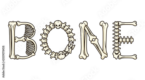 Tableau sur toile Bone Word Art