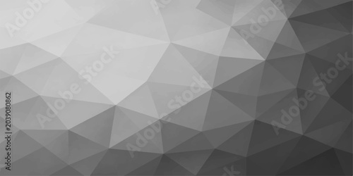 Bild auf Leinwand Gray Polygon Background: Abstract Low Poly Geometric Design with Modern Monochro