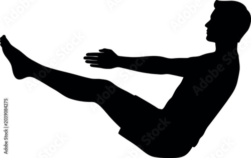 man performing sit up exercise silhouette sit up