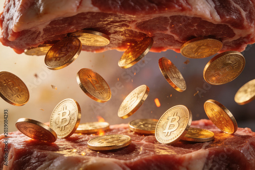 gold coins and fresh meat.