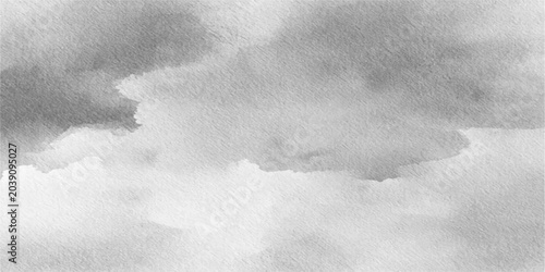 Tableau sur toile Abstract watercolor clouds in grayscale, evoking a sense of calm and atmospheric depth, suitable for a serene backdrop