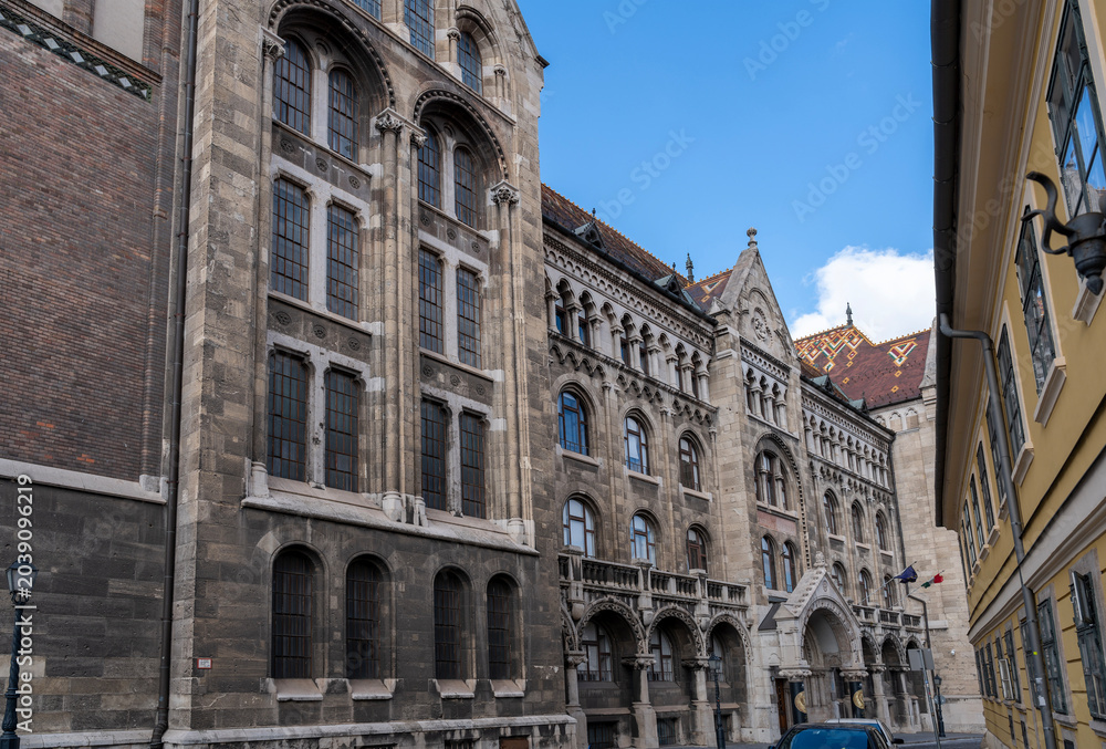 Obraz premium Building of National Archives of Hungary in Buda Castle District, Budapest, Hungary. Nation`s record keeper