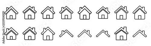 Konstfotografi housing climate adaptation web line Icons