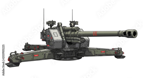 Foto Military robotic machine gun system.