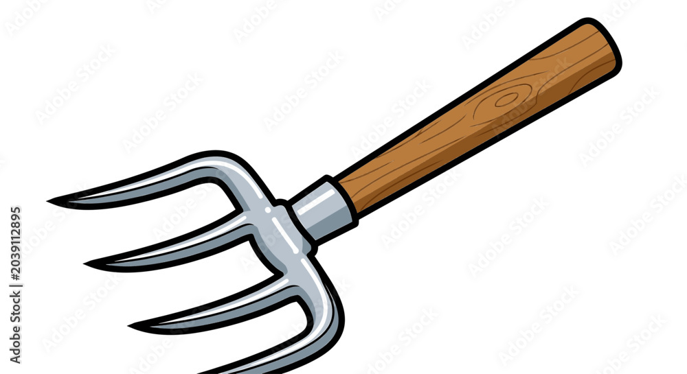 Fototapeta premium Hand Garden Fork Tool Vector Illustration