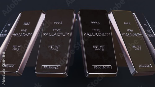 Premium palladium bullion loop animation with cinematic reflections and luxury finance styling. Ideal for investment, trading and commodity market content. Part of series.