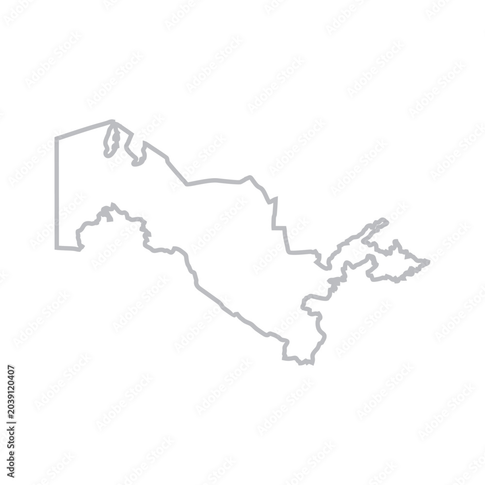 Fototapeta premium uzbekistan map monoline Suitable for posters and web icons