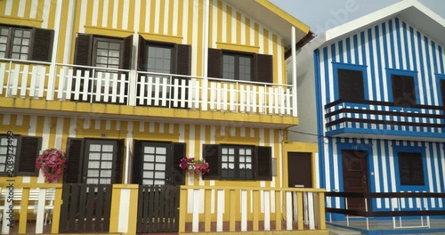 The famous Casas Típicas de Costa Nova in Costa Nova do Prado, Portugal.
