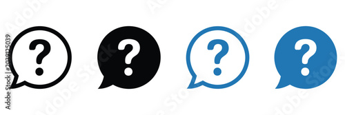 Schilderij op canvas Question mark icon representing inquiry, help, support, FAQ, and information ass