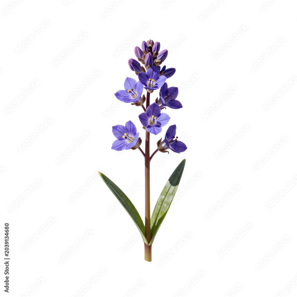 Obraz premium Delicate blue gentian flower isolated on white background for botanical illustration