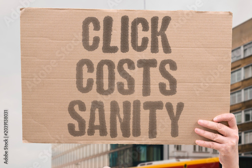 Photography "Click costs sanity" Engaging with rage-bait harms mental health
