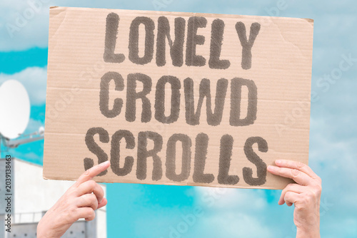 Εκτύπωση καμβά "Lonely crowd scrolls" Many people feel isolated online
