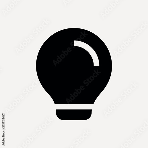 Photography Minimalist light bulb icon design, user interface vector