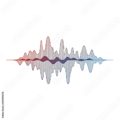 Принти на полотні Colorful sound wave graphic design element.