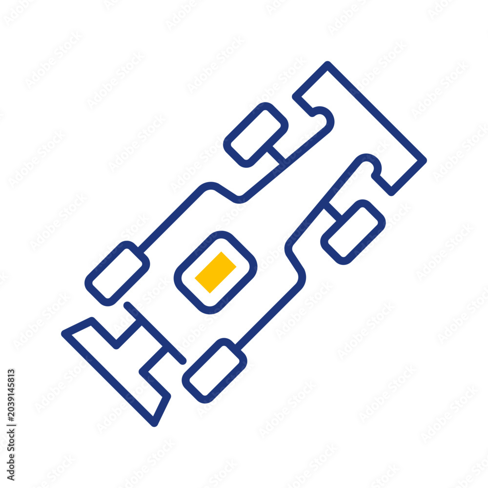Naklejka premium Race car icon. Transport and motorsport line symbol. Color.