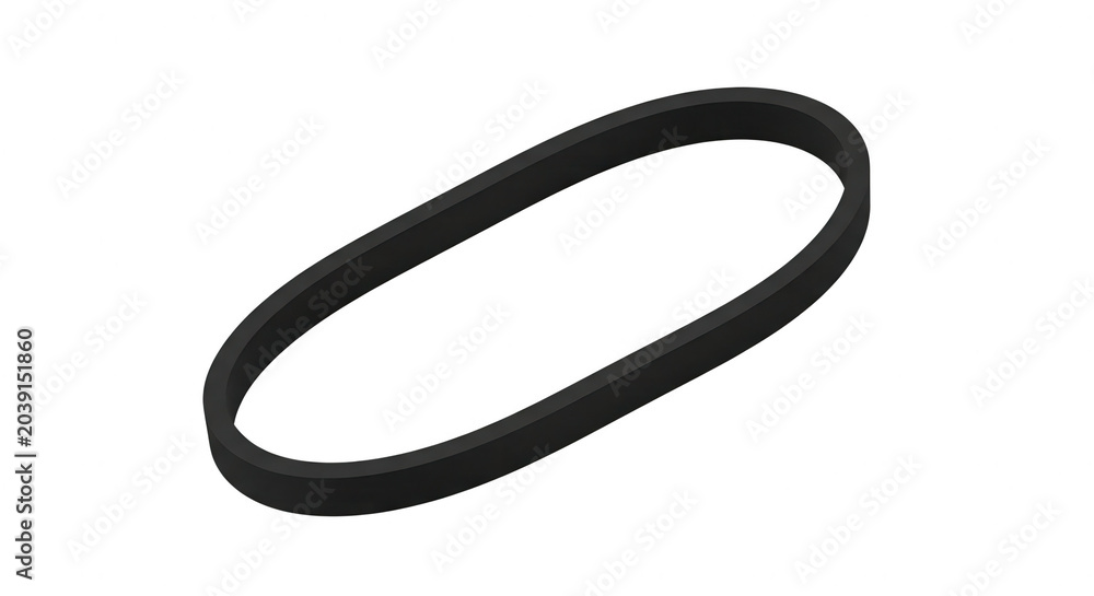 Naklejka premium Black oval armband loop angled on transparent background