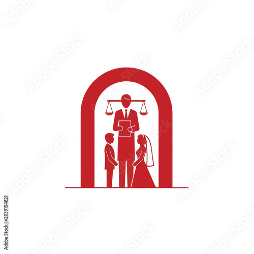 Photography Lawyer, Bride, Groom, Scales of Justice, Marriage Law Icon