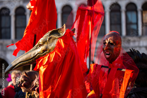 Slika na platnu Ballad of the Masks and Beheading of the Bull, Venice Carnival