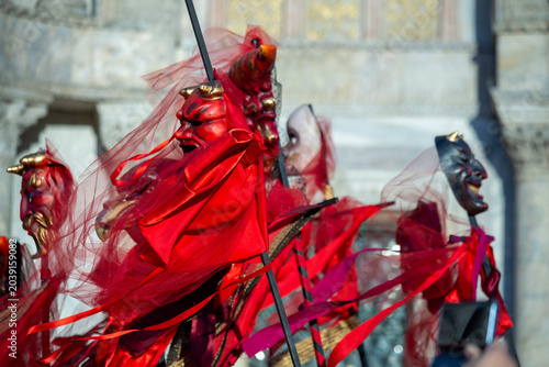 Obraz na płótnie Ballad of the Masks and Beheading of the Bull, Venice Carnival