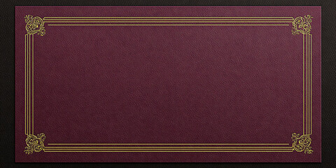 Blank Luxury Red Card with Gold Border on Black Background