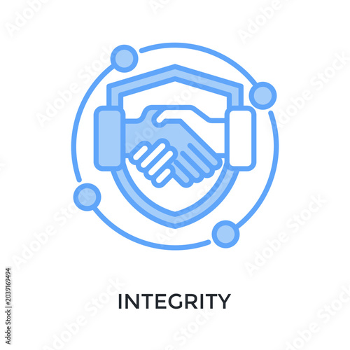 Foto Integrity Icon Lineal Blue Style