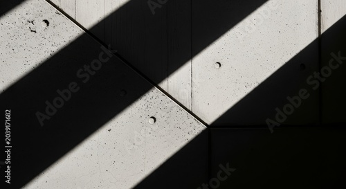 Monochrome Diagonal Shadow Pattern Across Wet Tiles.