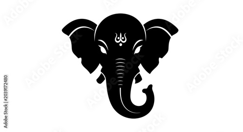 Konstfotografi Ganesha head icon represents a spiritual symbol of wisdom and new beginnings in Hindu cultural traditions
