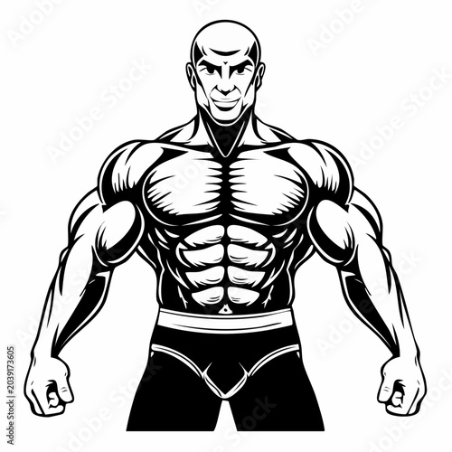 Fotografija Muscular wrestler image vector