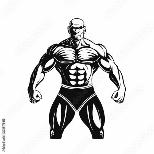 Foto Muscular wrestler image vector