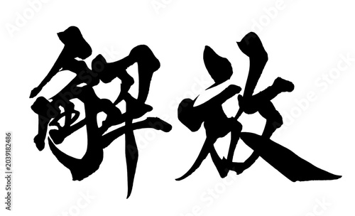 Fotografía 解放 Liberation Japanese Calligraphy 筆文字 手書き 日本語 和風