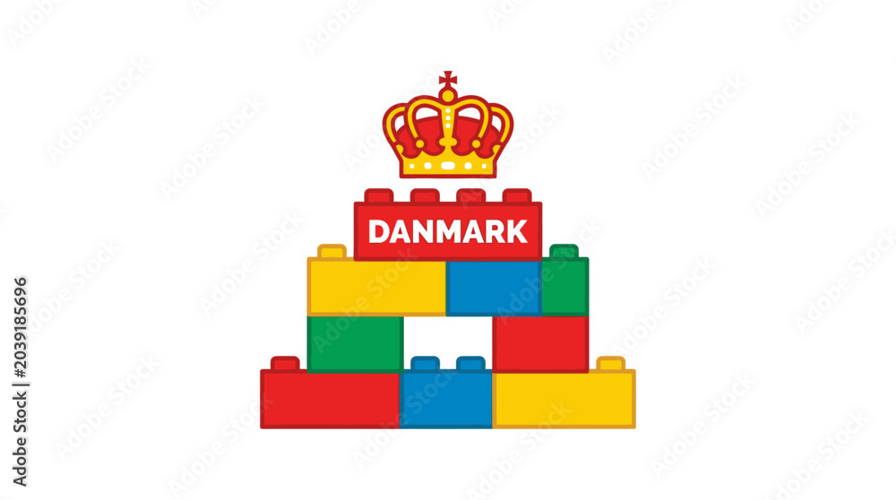 Obraz premium Denmark Lego Crown Building Blocks Royal Symbol