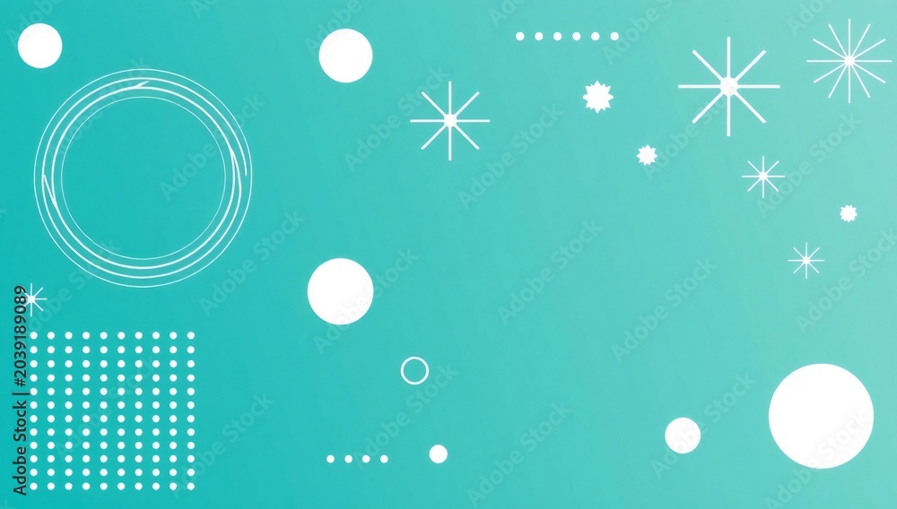 Fototapeta premium Abstract turquoise design with geometric shapes