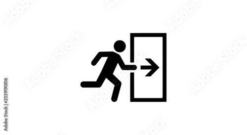 emergency exit signage pictogram