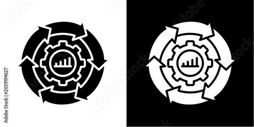 Tableau sur toile Contingency Plan  Icon Set White Glyph Style Collection