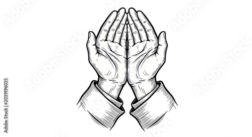 Photos Hands together in prayer gesture.