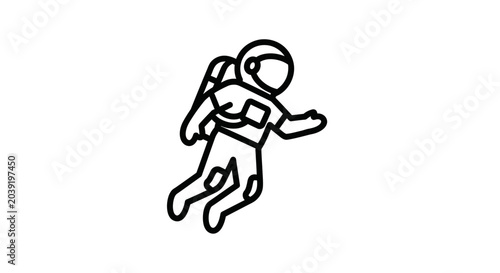 Fotografía Astronaut in zero gravity, vector illustration, space exploration icon