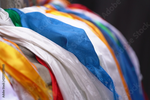 Fotografie Tibetan Buddhist Prayer Flags in Xi'an