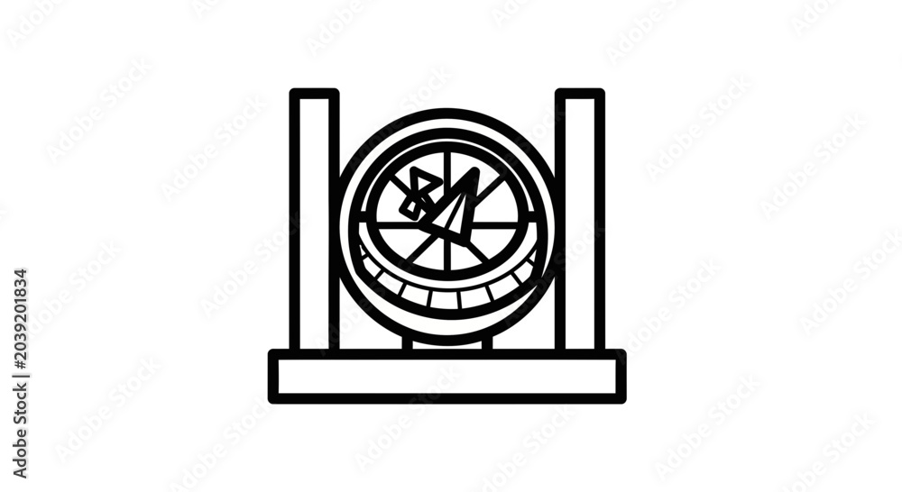 Quadro su tela Stylized Astronomical Clock Icon