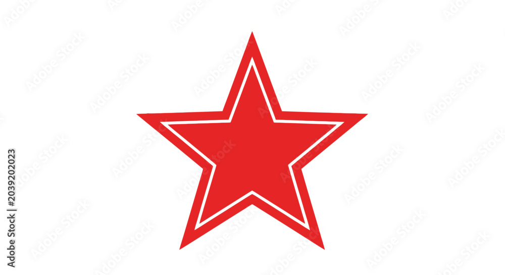Obraz premium A red star symbol on white background.