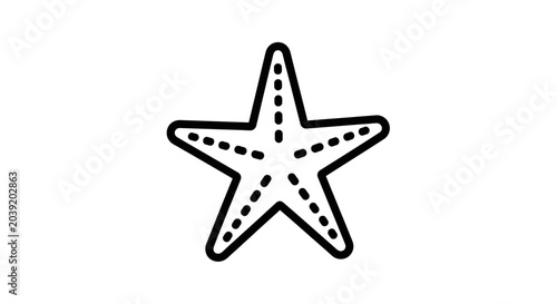 Obraz na plátně Simple Outline Starfish Icon - Marine Life Vector Illustration