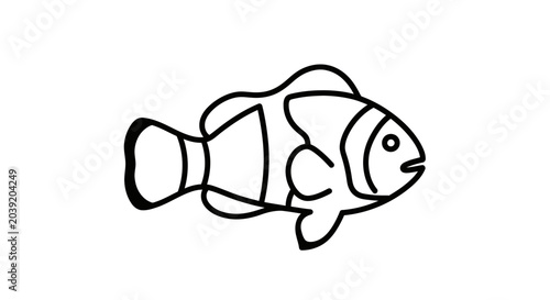 Tableau sur toile Clownfish Line Art Illustration