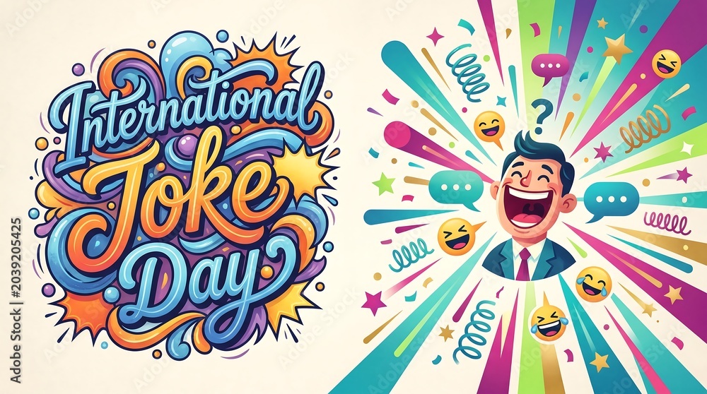 Fototapeta premium International Joke Day colorful celebration.