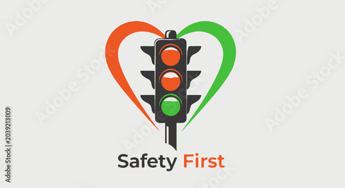 Traffic Light Signal With Heart Shape.