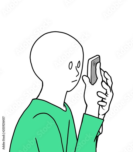 Person looking at smartphone up close