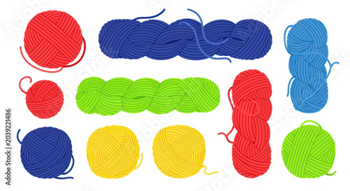 Obraz na płótnie Colorful pom poms in various sizes.
