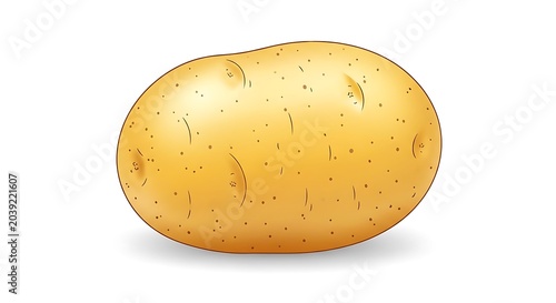 Freshly harvested potato illustration on a clean white background copy space