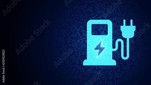 Charging station made with electricity signs, Electric vehicles charging point, Electric Supply Station